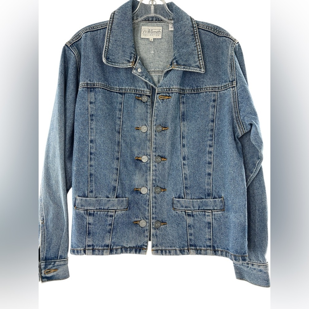 Willi Smith Women's Blue Denim Jacket w/ Double Buttons Small